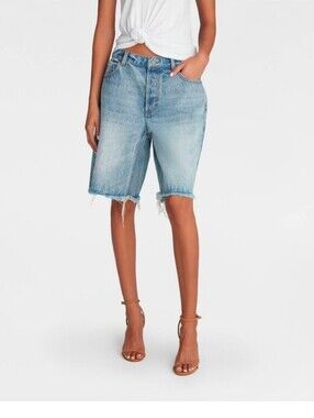 KBB by Kahlana Women's The Denim Bermuda Shorts, Size 4 - Light Wash